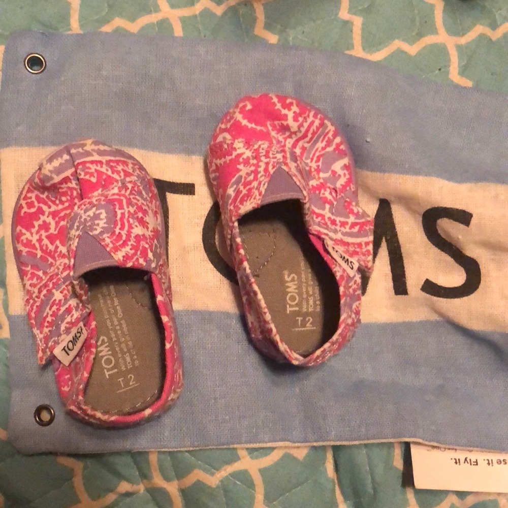 toddler girl Toms- purple, pink, and white